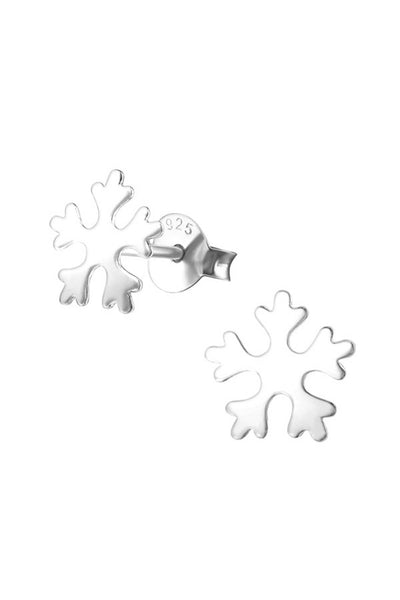 Sterling Silver Snowflake Ear Studs - SS
