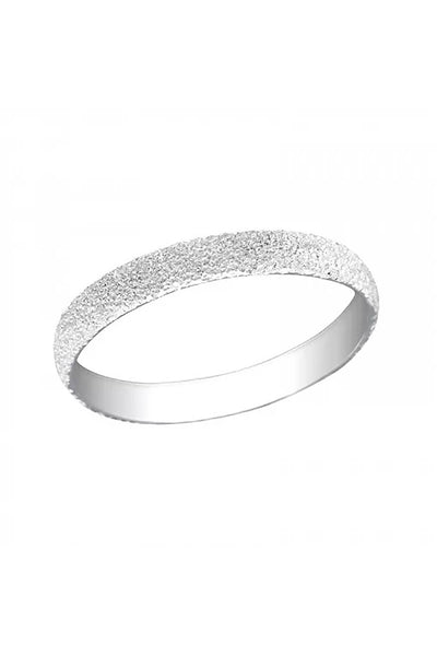Sterling Silver 3mm Band Ring With Sandblast - SS