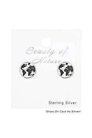Sterling Silver Earth Ear Studs - SS