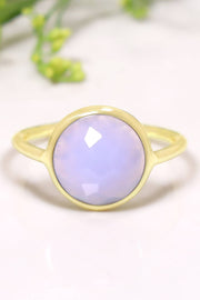 Blue Lace Agate Lollipop Ring - GF