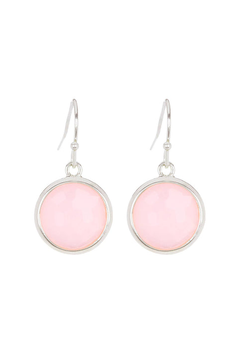 Rose Crystal Round Earrings - SF