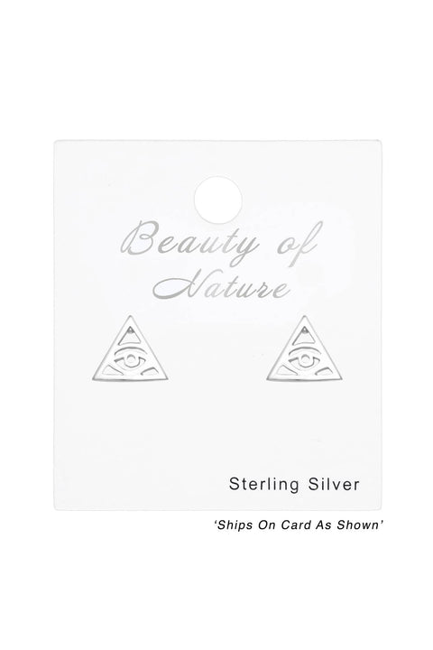 Sterling Silver Evil Eye Ear Studs - SS