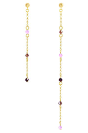 Purple Austrian Crystal Drop Earrings - GF