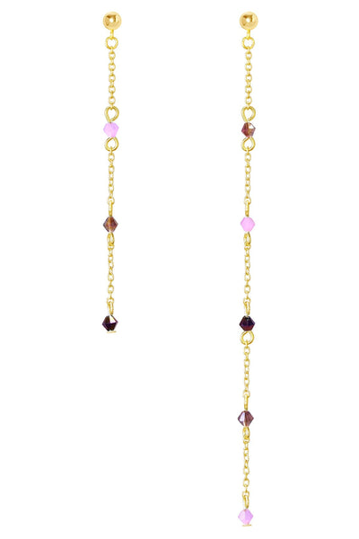 Purple Austrian Crystal Drop Earrings - GF