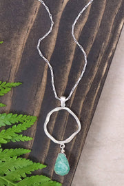 Amazonite & Orbit Pendant Necklace - SF