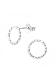 Sterling Silver Twisted Ear Studs - SS