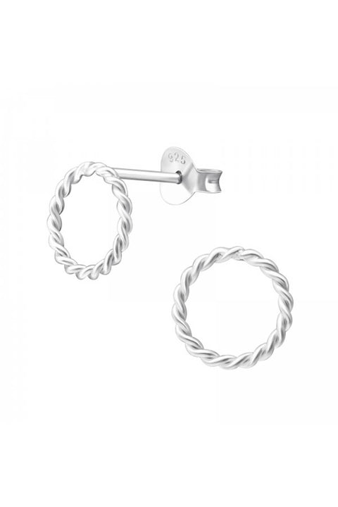 Sterling Silver Twisted Ear Studs - SS