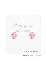 Sterling Silver Round 4mm Ear Studs With Cubic Zirconia - SS