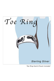 Sterling Silver Footprint Adjustable Toe Ring - SS