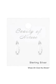 Sterling Silver Half Hoop Ear Studs - SS