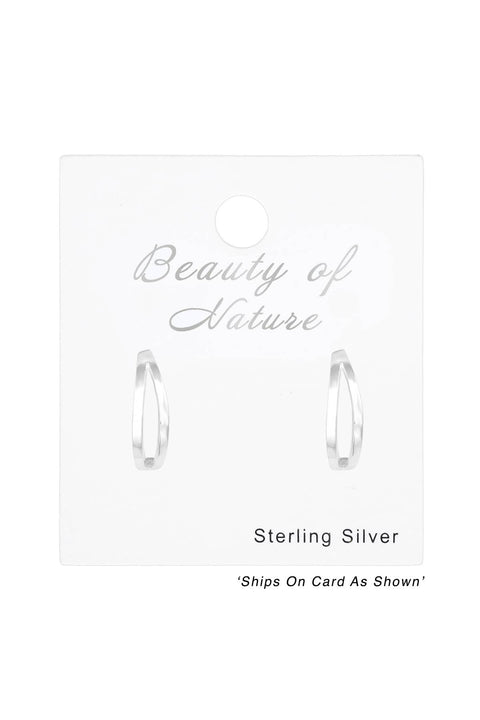Sterling Silver Half Hoop Ear Studs - SS
