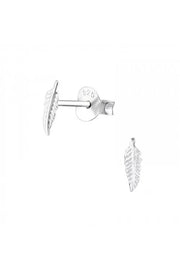 Sterling Silver Feather Ear Studs - SS