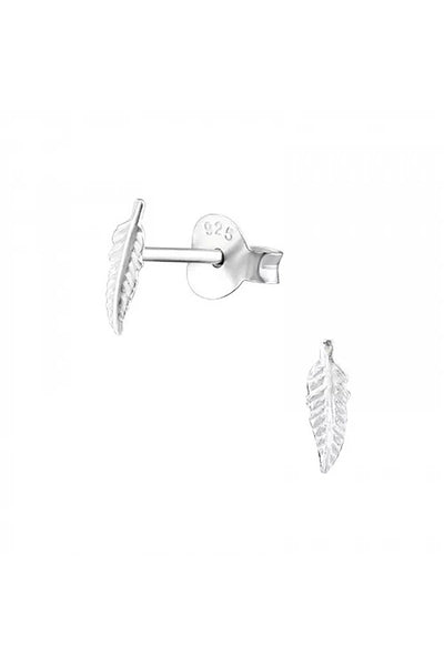 Sterling Silver Feather Ear Studs - SS