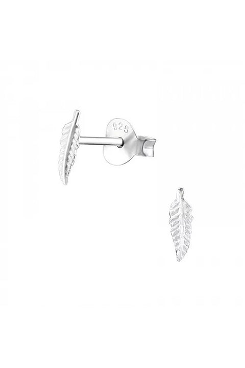 Sterling Silver Feather Ear Studs - SS