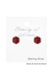 Sterling Silver Round 6mm Ear Studs With Cubic Zirconia - SS