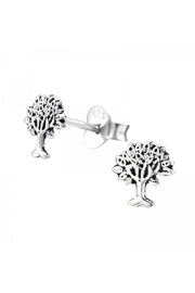 Sterling Silver Tree Of Life Ear Studs - SS
