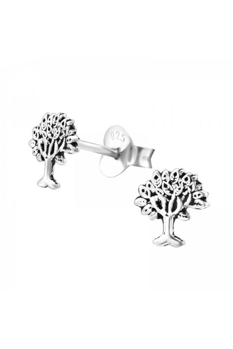 Sterling Silver Tree Of Life Ear Studs - SS