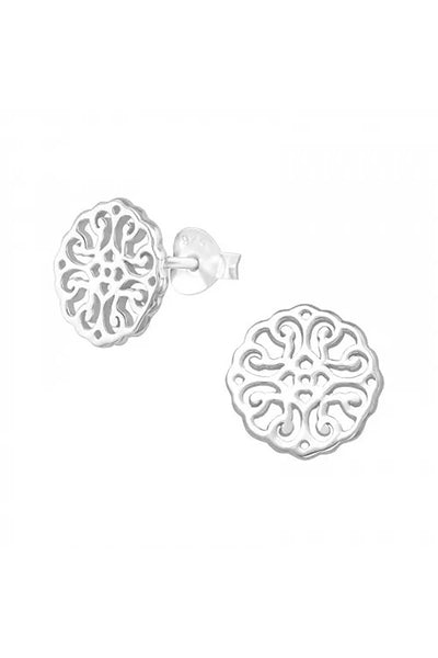 Sterling Silver Antique Ear Studs - SS